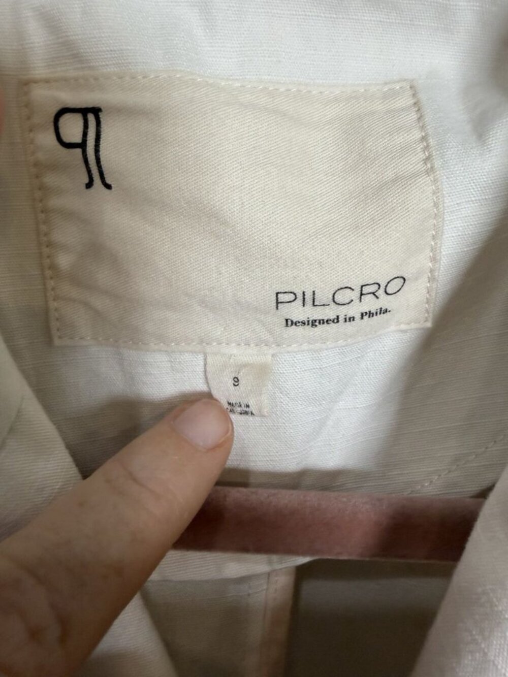 Anthropologie Pilcro Fray Hem Blazer Size 8 Ivory Double-Breasted Oversize - Picture 5 of 9